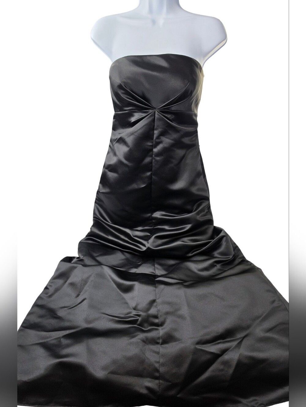 Bill Levkoff Size 4 Black Strapless Satin Evening Gown 3182-i
